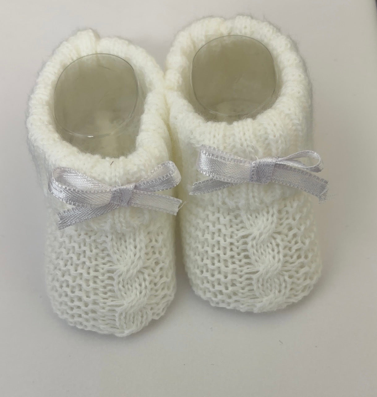 White Baby Knitted Booties