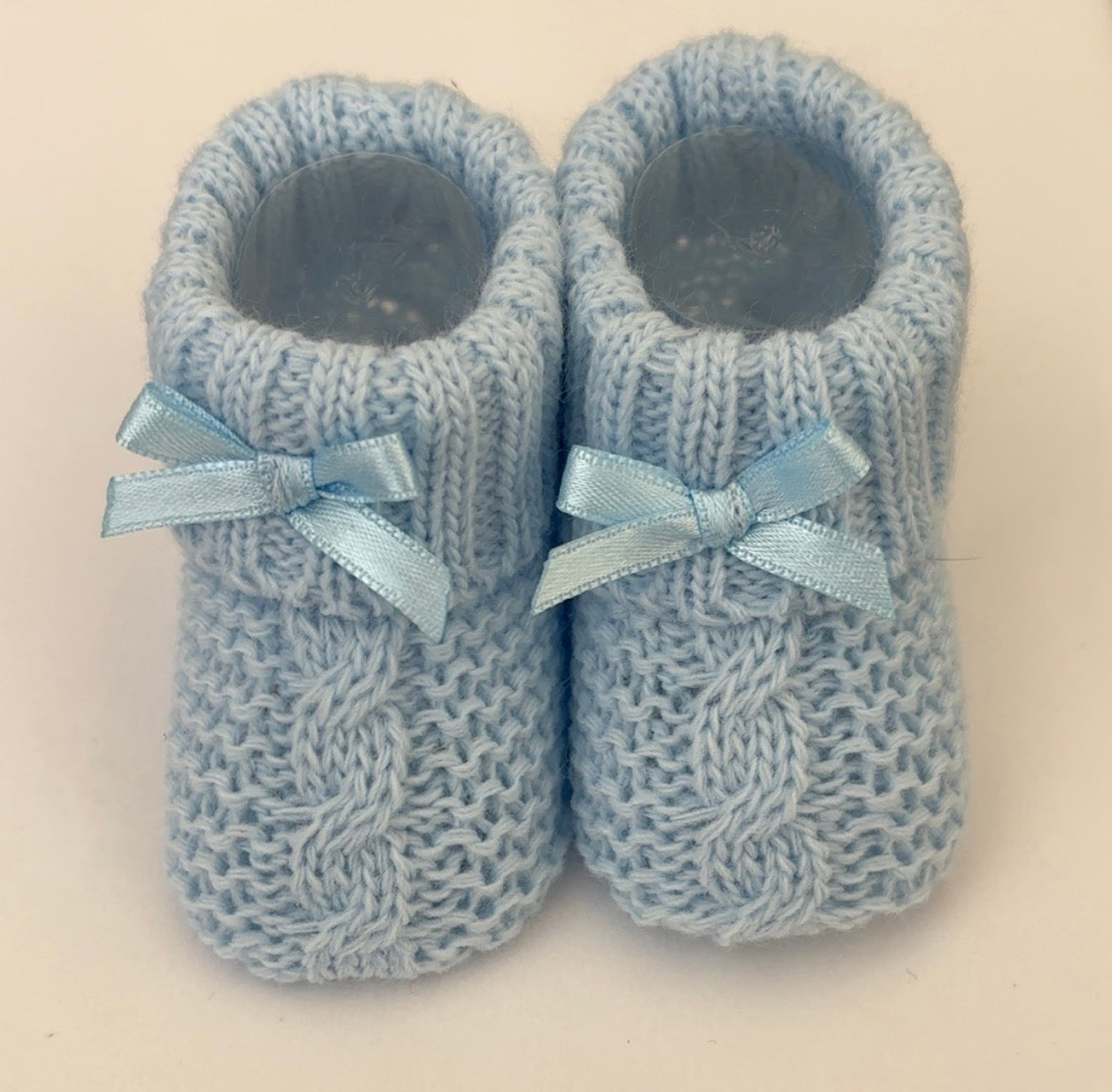 Blue Baby Knitted Booties