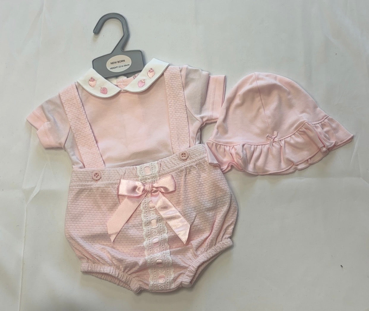 Baby Girl Pink Bow Romper Set