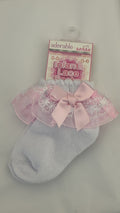 White And Pink Laced Socks