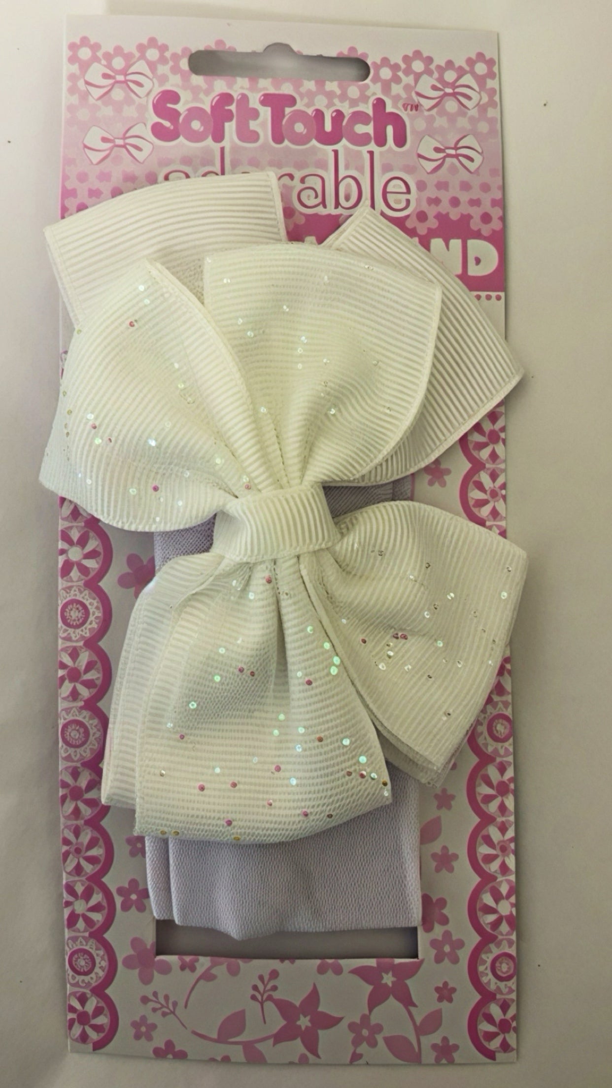 Baby Girl White Sparkly Bow