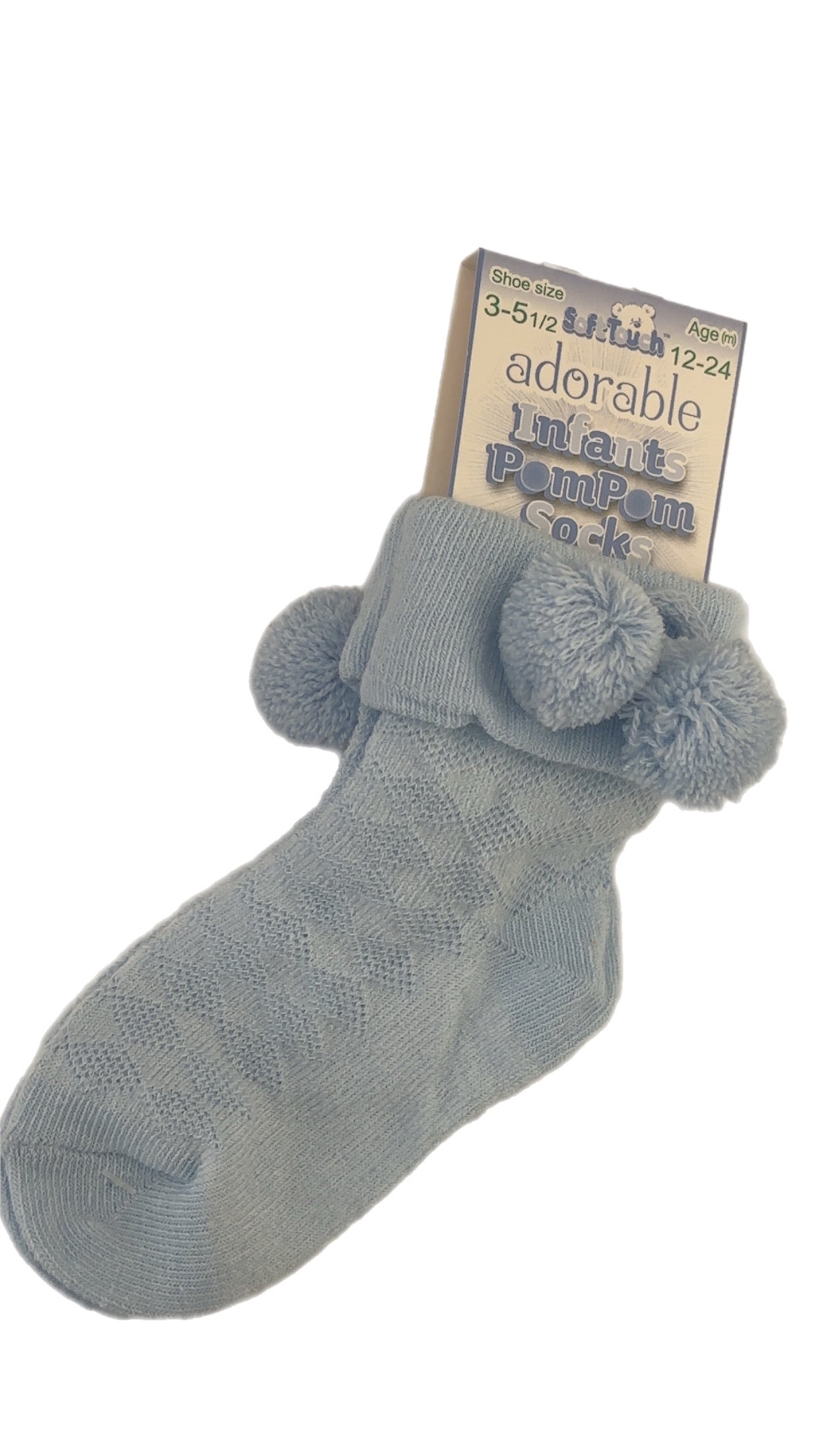 Blue PomPom Socks