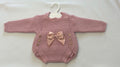 Baby Girl Pink Knitted Bow Romper
